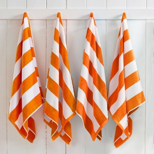 100% Cotton Cabana Striped 4 Pack Oversized Beach Towels - Great Bay Home - 1 of 4