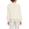Lands' End Women's Eyelash Fuzzy Pointelle Puff Sleeve Sweater - 2 of 4