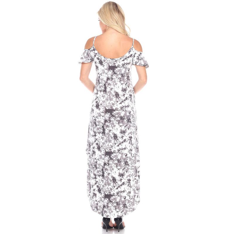 Maternity Cold Shoulder Tie-Dye Maxi Dress - White Mark, 3 of 4