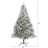 7ft. Flocked Spruce Artificial Christmas Tree with 350 Clear LED Lights & 800 Branches – Snowy Seasonal Holiday X-Mas Tree - 2 of 4