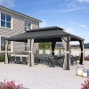 PURPLE LEAF Permanent Hardtop Gazebo Aluminum Gazebo with Galvanized Steel Double Roof for Patio Lawn and Garden with Curtains and Netting - 2 of 4