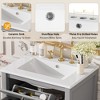 Kumasinova 24" Bathroom Vanity,Vanity with Ceramic Sink,2 Soft-Close Doors,Adjustable Shelf,3 Metal Handles,Space-Saving Freestanding Vanity - 4 of 4