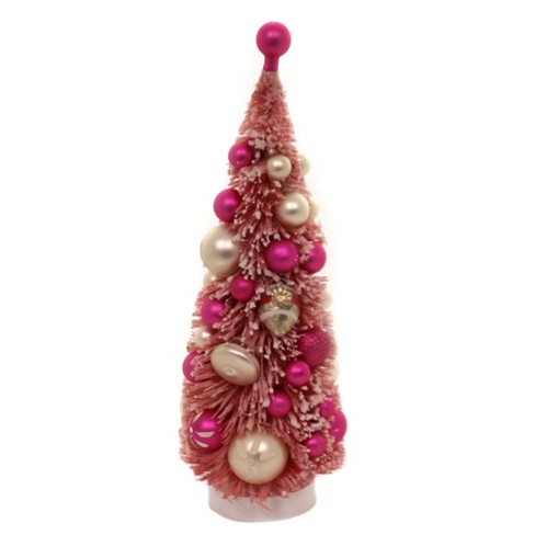 Cody Foster 11 25 Pink Decorated Bottle Brush Tree Putz Village