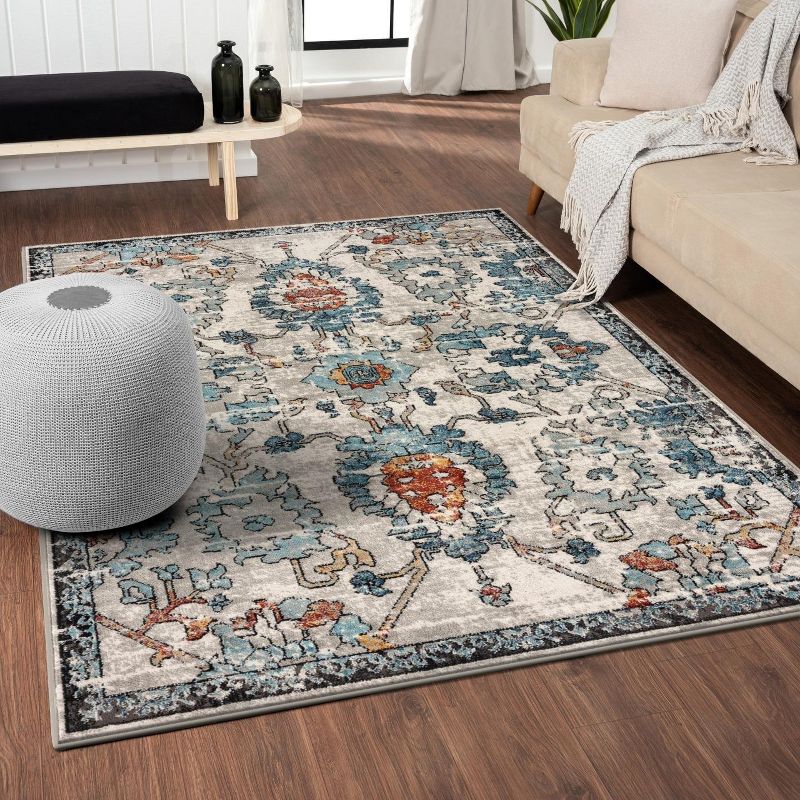 Luxe Weavers Oriental Floral Distressed Area Rug, 1 of 15