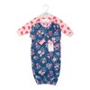 Hudson Baby Infant Girls Fleece Gowns, Blue Butterfly Floral - 2 of 4