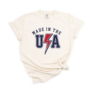 Simply Sage Market Women's USA Lightning Bolt Short Sleeve Garment Dyed Tee - 1 of 2