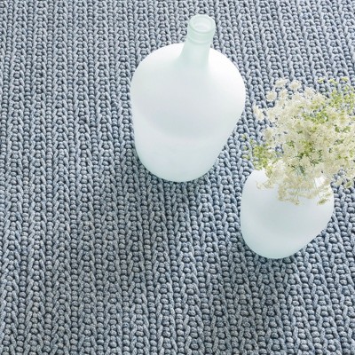 Denim Blue Handwoven Reversible Synthetic Performance Rug 3' x 5'