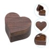 Unique Bargains Heart Shaped Wooden Ring Boxes Jewelry Storage - 3 of 4