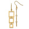 Chisel Stainless Steel Polished Yellow IP-plated Squares Dangle Earrings Shepherd Hook - 2 of 4