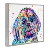 Stupell Industries Bold Rainbow Shih Tzu Dog Portrait Framed Giclee Art, Gray, 30" x 24" - 2 of 4