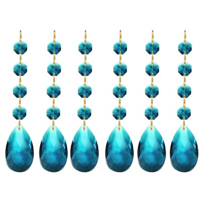 Unique Bargains Crystal Pendants Teardrop Beads for DIY Lamp Arts Crafts Decoration 6 Pcs