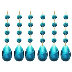 Unique Bargains Crystal Pendants Teardrop Beads for DIY Lamp Arts Crafts Decoration 6 Pcs - 1 of 4