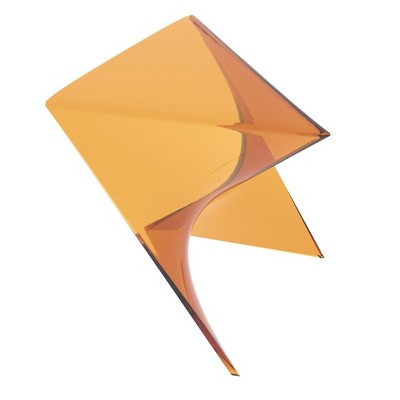 Randolph Transparent Tea Plastic Triangular Side Table