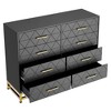 8 Drawer Double Dresser for Bedroom, Wooden Chest of Dressers with Golden Handles - 4 of 4