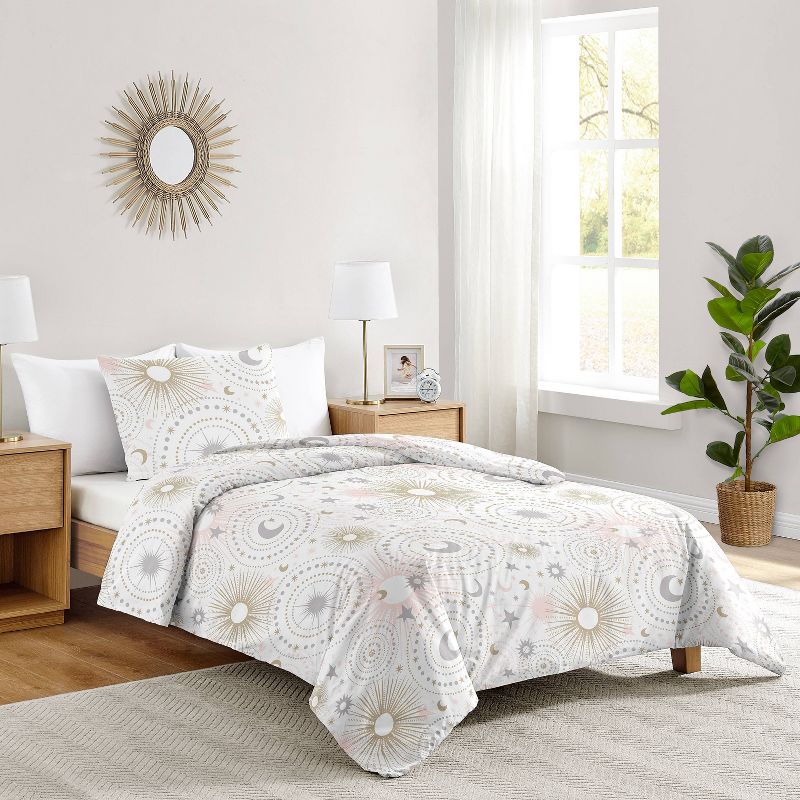 4pc Celestial Twin Kids&#39; Comforter Bedding Set Pink and Gold - Sweet Jojo Designs, 4 of 7