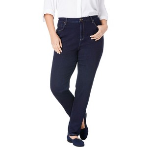 Woman Within Plus Size Petite Comfort Stretch Straight-Leg Denim Jean - 1 of 4