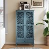 ORRD Rustic 55" Tall Storage Cabinet with Drawer, Vintage Farmhouse Accent Cabinet for Living Room, Hallway, Dining Room & Kitchen，Antique Blue - 3 of 4