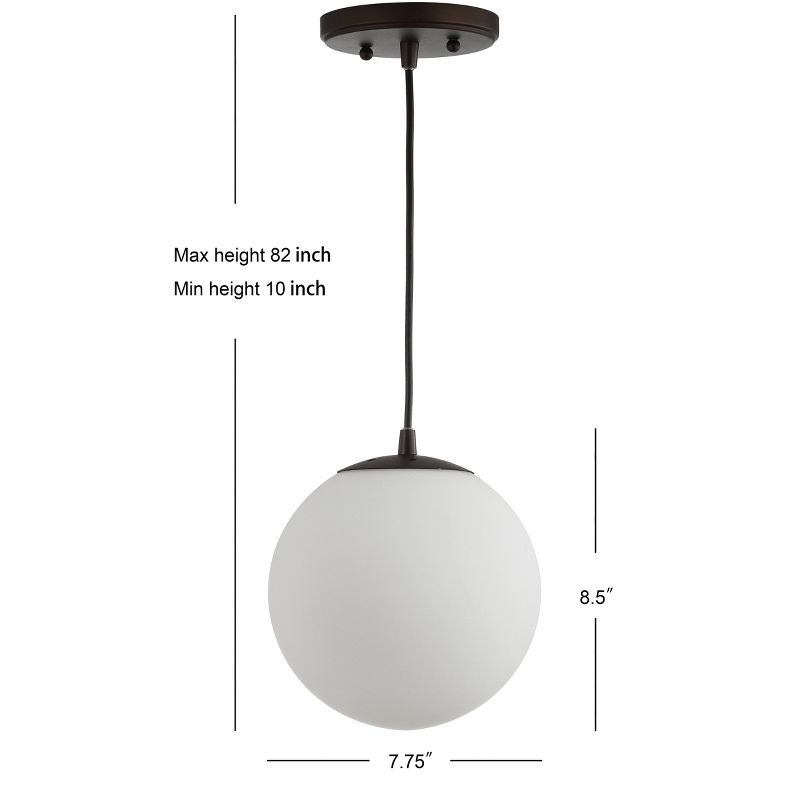 7.75" Metal/Glass Bleecker Globe Pendant (Includes LED Light Bulb) - JONATHAN Y, 5 of 10
