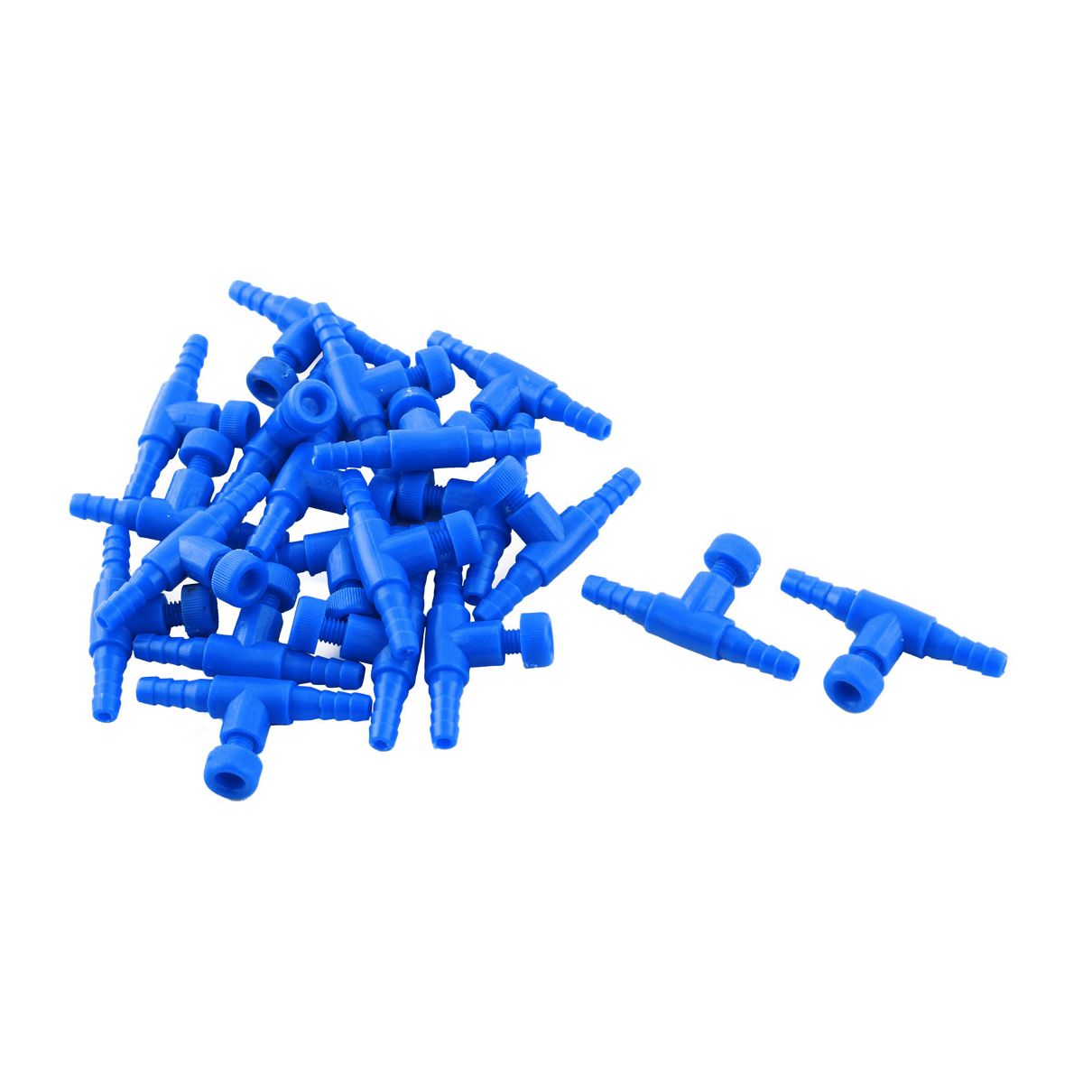 Unique Bargains Plastic Fish Tank Aquarium One Way Air Valve Connector Blue 20 Pcs