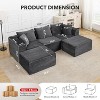 107"/ 137" Modular Sectional Cloud Couch,Deep Seat Boneless Couch,Convertible Comfy Floor Sofas with Ottomans and Memory Foam - 2 of 4