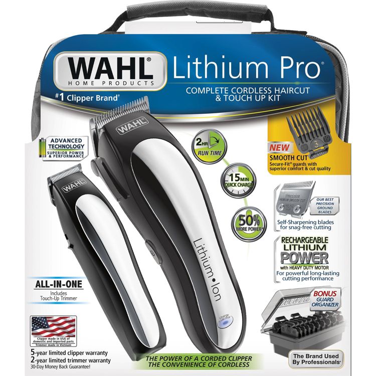 Wahl Lithium Ion Pro Haircutting Kit with Rechargeable Cordless Hair Clipper and Battery Touch Up Hair Trimmer, 2 of 10