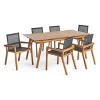 Christopher Knight Home Copperfield Outdoor Mesh and Acacia Wood 7 Piece Dining Set - 2 of 4