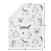Sweet Jojo Designs Boy, Girl, Unisex/Gender Neutral Baby Security Blanket Cartoon Puppy Grey Taupe and Blue - 4 of 4