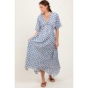 PinkBlush Navy Floral Deep V-Neck Handkerchief Hem Maternity Maxi Dress - 4 of 4