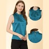 INSPIRE CHIC Women's Mock Neck Sleeveless Ruffles Satin Blouses - 2 of 4