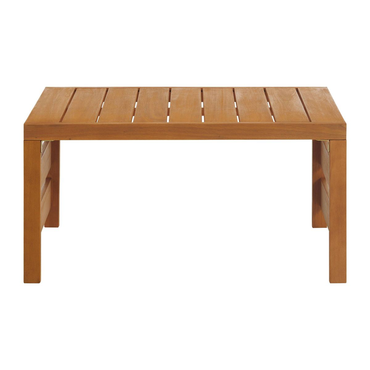 Alaterre Furniture Barton Eucalyptus Wood Outdoor Slotted Coffee Table Brown - thumbnail 6