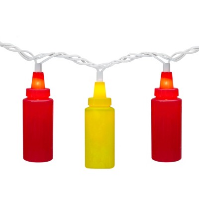 Northlight 10ct Ketchup and Mustard Summer Patio String Mini Lights - 8.5 ft Green Wire