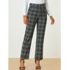 INSPIRE CHIC Women's Plaid Elastic Waist Casual Work Office Long Pants - 2 of 4