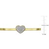 EVERLY JEWELRY | Yellow Plated Sterling Silver 0.38 CT TGW Heart Cubic Zirconia 3mm wide Stretch flat omega Bangle - 2 of 4