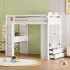 NicBex Twin Size Bunk Bed Loft Bed with Desk Wooden Bed Frame with Shelves, Drawers, Ladder and Full Length Guardrail, No Box Spring Required - 2 of 4