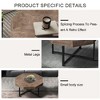 Lyngins Retro Octagonal Coffee Table – Patchwork Design, Vintage Farmhouse Wood Coffee Table with Cross Metal Legs, Center Table for Living Room - 4 of 4