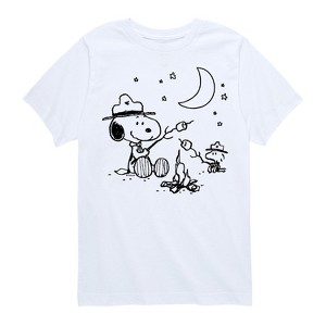 Boys' - Peanuts - Snoopy Camping Short Sleeve Graphic T-Shirt - 1 of 4
