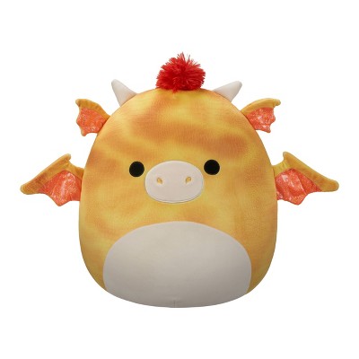 Squishmallows 16" Dieric Yellow Textured Dragon with Red Hair Large Plush