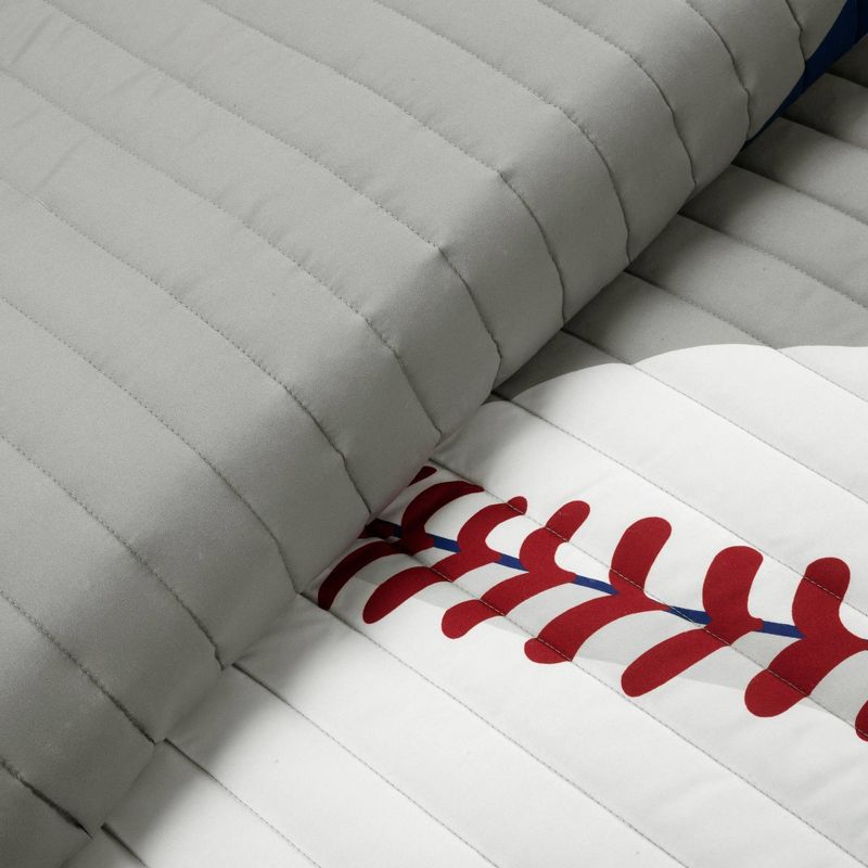 Baseball Game Reversible Oversized Quilt Set - Lush Décor, 3 of 9