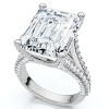 Pompeii3 Certified 9.80Ct Aspen Emerald Cut Diamond Engagement Ring 14k Gold Lab Created - 3 of 4