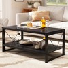 Vividwood 40" Rectangle Coffee Table with Storage Shelf – 2-Tier Farmhouse Wooden Center Table for Living Room - 3 of 4
