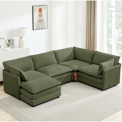 HYLEORY Corduroy Modular Sectional Sofa Couch Accessories
