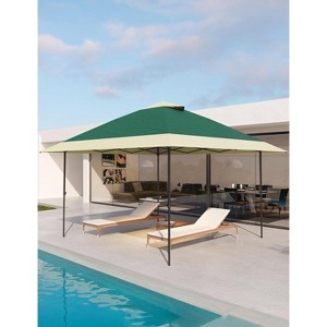 12x12 Pop Up Gazebo Outdoor Canopy Shelter, 8 Stakes Instant Gazebo Tent for Lawn, Garden, Backyard Deck - 1 of 4