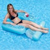 Swim Central 68.5" Lattice 1-Person Inflatable Swimming Pool Chair with Beverage Pockets - Blue/White - image 2 of 2