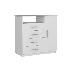 Depot E-Shop 4 Drawer Dresser, One Open Shelf, Superior Top, Single Door Cabinet - 1 of 4