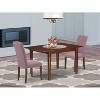 HomeStock 3-Piece Mahogany Finish Rectangular Solid Wood Top with Butterfly Leaf Dining Table Set - 2 of 4