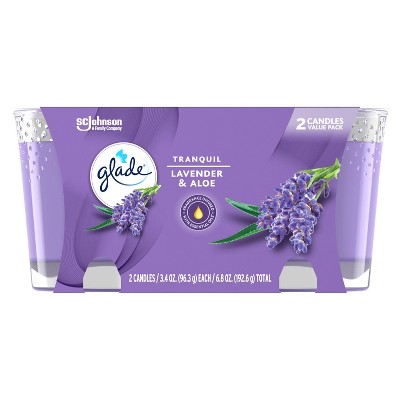 Glade Two Pack Candles Tranquil Lavender & Aloe - 6.8oz/2ct