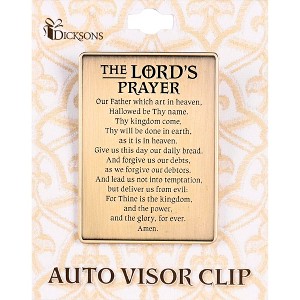 Dicksons KJV The Lords Prayer, Gold Tone 2.25 x 1.5 Inch Zinc Alloy Auto Vehicle Sun Visor Clip - 1 of 2