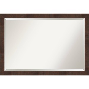 39"x27" Wildwood Narrow Framed Wall Mirror Brown - Amanti Art: Beveled, Rectangular, Polystyrene Frame - 1 of 4