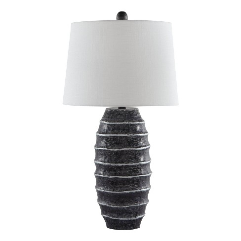 Billow Table Lamp Antique Silver, Large Black And Silver Table Lamps