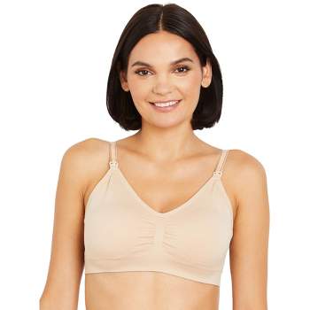 Average Busted Seamless Maternity And Nursing Bra (A-D Cup Sizes) - Nude, XL | Motherhood Maternity